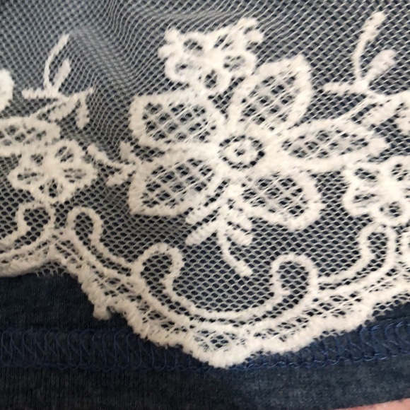 Wekili Blue knit shirt dress with lace - Picture 4 of 6